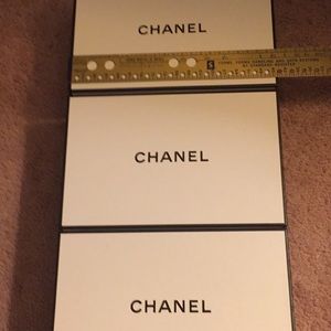 3 Chanel giftboxes w/ black Chanel pouch + samples